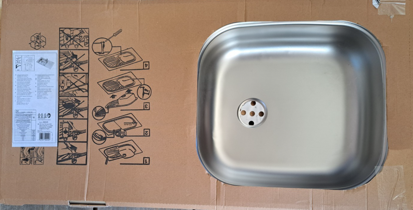 Obi Einbauspüle 43,5 x 15 x 86 cm, Beckenmaß 37,7 x 34,2 x 15 cm